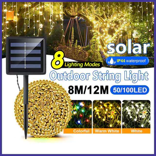 Luzes Solares Da Corda Ao Ar Livre À Prova Dwaterproof Água 8 Modos Cintilação Para DIY Jardim Luz De Natal Festa Decora