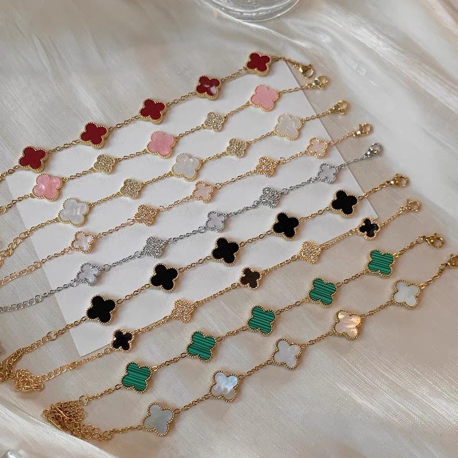 Colar De Trevo De Quatro Folhas Da Moda Coreana Feminino Cor Dourada ins Fino Presente De Aniversário De Estudante