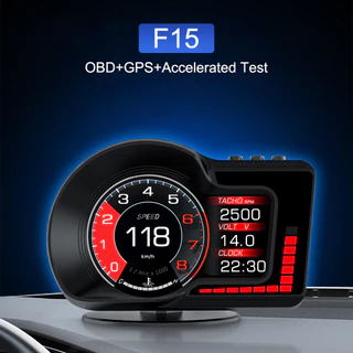 Visor HUD F15 RPM Acessórios Eletrônicos 6 Funções De Alarme Teste De Velocidade Acelerado OBD GPS Sistema Duplo