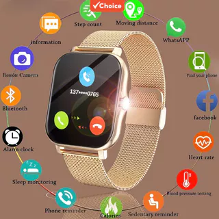 Relógio Smart Watch Full Touch Color Fitness Tracker Bluetooth Chamada Smartwatch Feminino Para Homens Mulheres