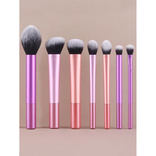 7pcs Conjunto de Escova Multicolor para Tubos Longos Conjunto de Escova de Maquiagem Contém Escova Blush Escova em Pó Solta Escova para Sombra Escova para Contorno de Olhos Conjunto de Escova para Rosto Venda de Ferramentas