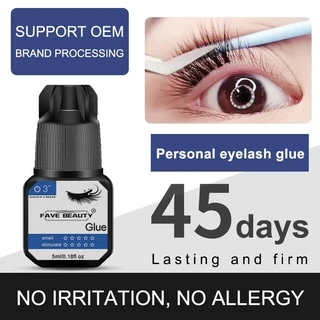 Fave Beauty 5Ml Cola Para Cílios Preto Não Irritante Extensão De Secagem Rápida De Longa Duração em Oferta na Shopee
