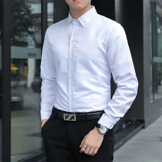 Verão Novo Estilo Camisa Branca Camisa Masculina de Manga Comprida Social Casual Não-Iron de Meia-Idade Manga Curta Profissional de Trabalho Camisa de Ferramentas