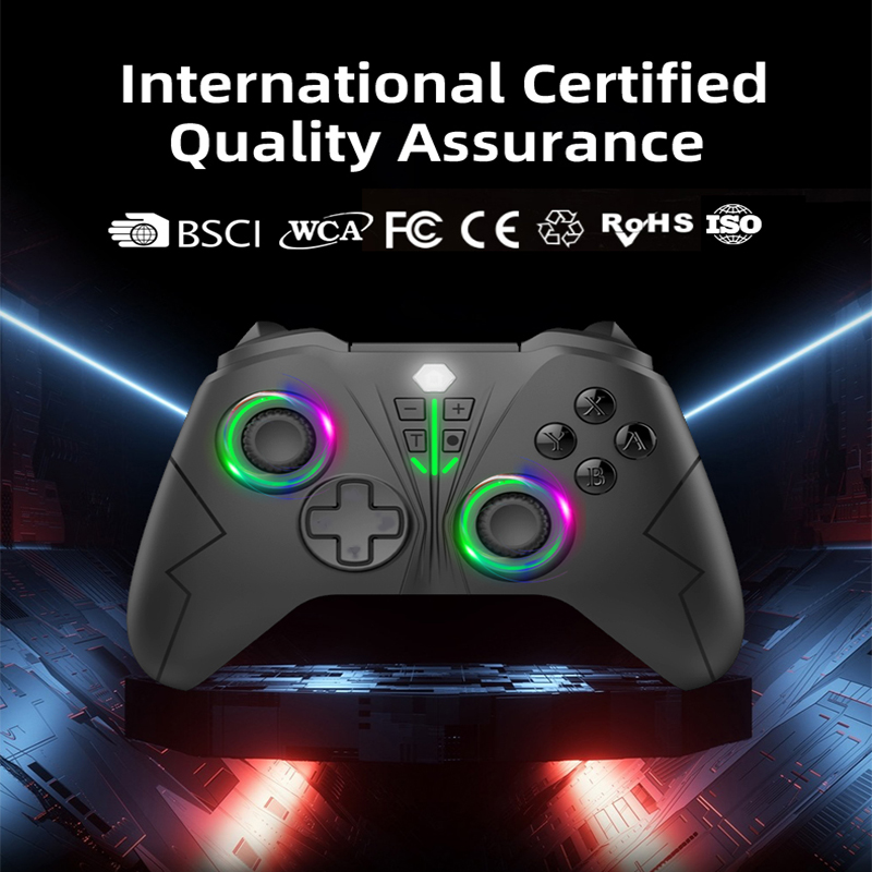 Controlador De Luz Sem Fio gamepad RGB macro Programação De Vibração ...
