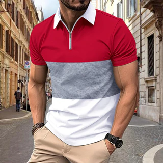 Summer Men's New Polo Shirt Camiseta de manga curta Lapela abotoada Camiseta de manga curta masculina Camiseta de manga curta masculina
