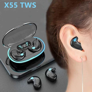 X55 Dormir Fones De Ouvido Sem Fio Mini Para O Trabalho TWS Bluetooth Estéreo Escondido Com Microfone Chamada HD À Prova