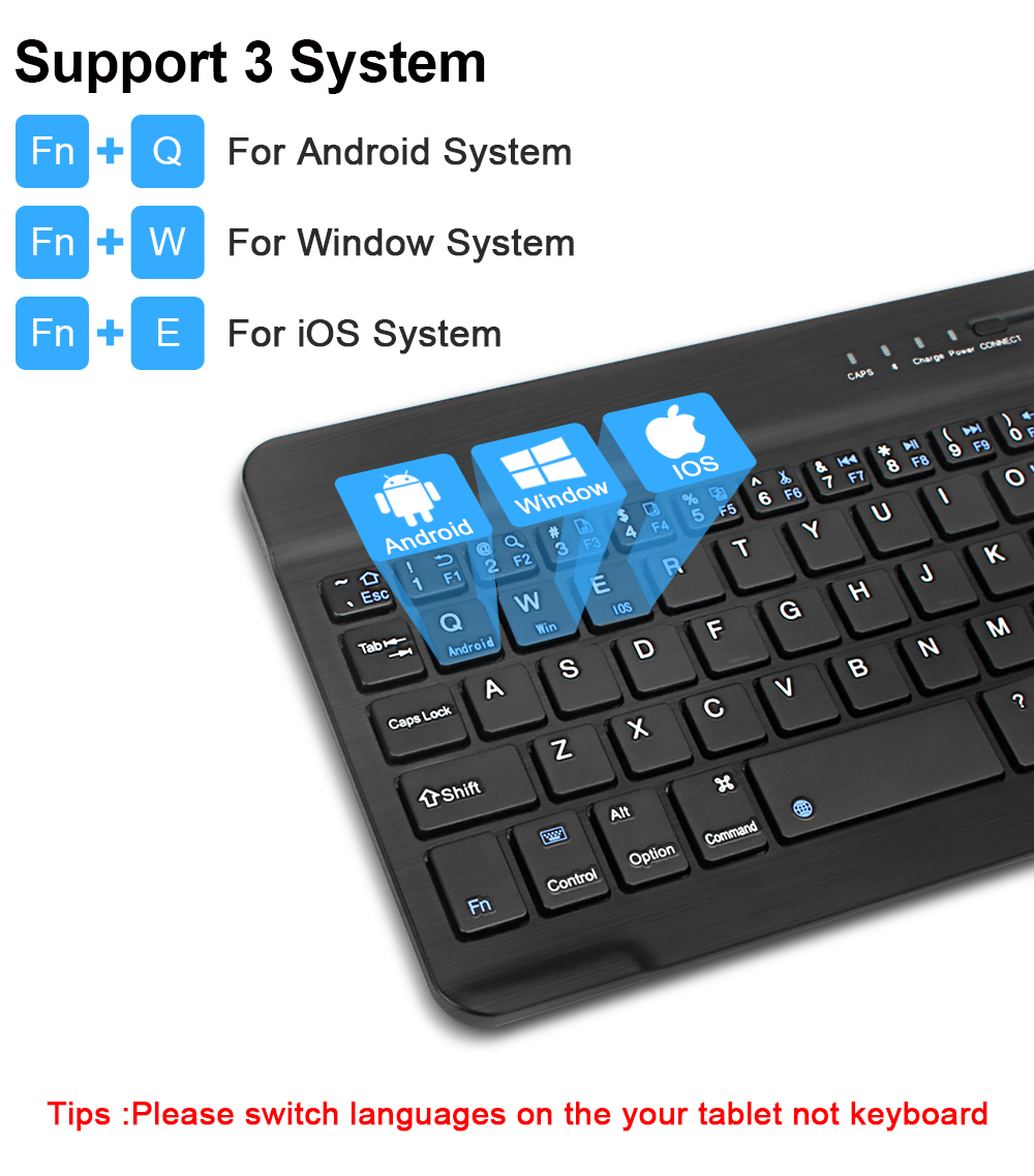 Mini Teclado Sem Fio Bluetooth Para ipad Telefone Tablet Portátil E
