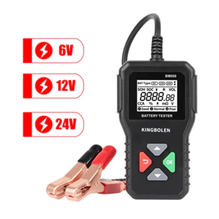 Analisador De Bateria Automático Preto Testador De Carro 6V 12V 24V BM550 Sistema Detectar Ferramenta 100-2000 CCA