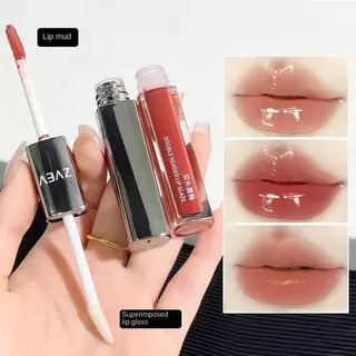 Brilho Labial Dupla Cabeça Brilho Labial Veludo Mate Não Desbotado Não Seco Hidratante Brilho Labial Brilho Labial Brilho Labial