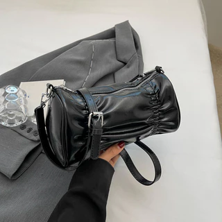 Bolsa de ombro feminina Fashion bolsa mensageiro, bolsa plissada Casual com sensação de alta qualidade