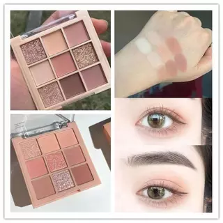 Jiugongge Pearlescent Matte Eyeshadow Paleta Sombra Perolada Sombra Perolada Sombra Perolada All-Match Maquiagem Diária Sombra de nove cores