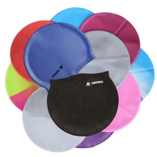 1pcs Touca De Natação De Personalidade Da Moda Cor Sólida , Colorida Para Homens E Mulheres Confortável De silicone À Prova D'água Proteção Dos Ouvidos Não É Apertada