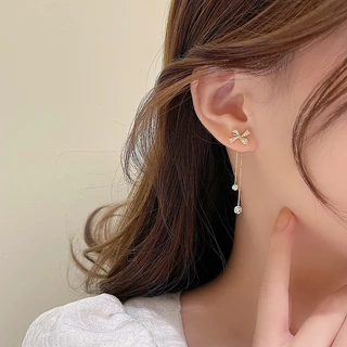 Novos brincos de borboleta com strass e borlas longas, estilo coreano, tendência de celebridades da internet em 2024, em Oferta na Shopee