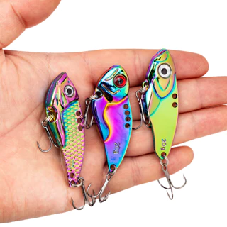 3 Pçs Metal Colorido VIB Isca 5g 7g 10g 15g 20g 3D Olhos Colheres De Pesca Iscas Afundando Gabarito Dura Com Ganchos Agu
