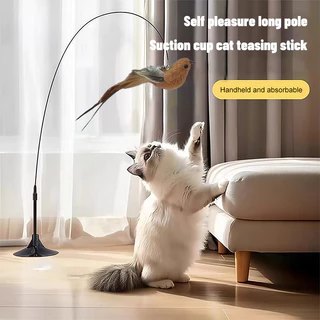 Amor Pássaro Voador Ventosa Fio De Aço Haste Longa Pena Provocando Gato Vara Auto Oi Brinquedo em Oferta na Shopee