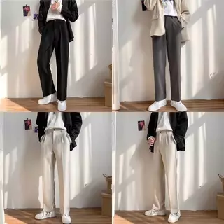 Calças Casuais De Pernas Largas , Soltas , Estilo Coreano , Para Homens . Roupas Masculinas Casual