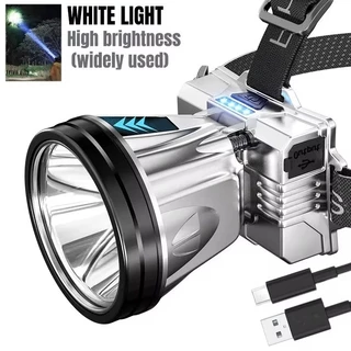 Super brilhante LED recarregável de alta potência farol alto brilho emergência recarregável ao ar livre lanterna luz pes