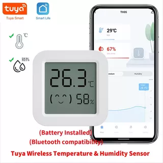 Tuya Sensor De Umidade De Temperatura Mini Display LCD Compatível Com O Termômetro De Controle Remoto Bluetooth APP Higrômetro