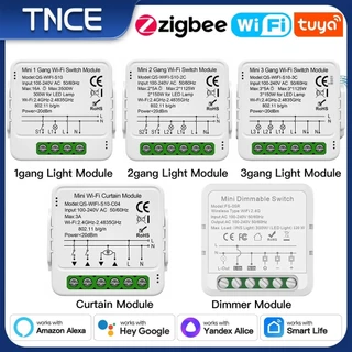 TNCE Tuya Wifi/Zigbee Lamp/Curtain/Dimmer Switch Controlador De Voz Smart DIY MINI Módulo De 2 Vias , APP Trabalho Com Alexa Google Home