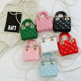 # H320mini Novas Bolsas Gelatinosas , Rômbicas De Cor Sólida crossbody Com Corrente De metal Pequenas De Cosméticos , Mu
