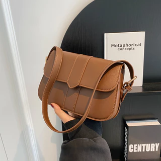 Bolsa feminina retrô Popular de cor sólida deste ano, textura moderna de alta qualidade, bolsa Diagonal requintada, bolsa de ombro, moda simples, bolsa mensageiro combinada
