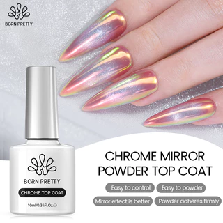 BORN PRETTY Espelho Pó Top Coat Funcional Gel Unha Polonês Base Unhas Soak Off Nail Art 10ml