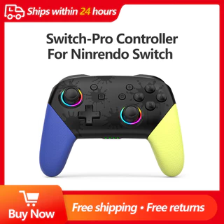 Controlador Sem Fio RGB Switch Pro Com Joystick Dupla Vibração Compatível Lite OLED Remote Gamepad