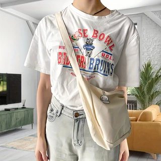 Uma bolsa de ombro, bolsa de lona de grande capacidade, bolsa de lona para o ombro, bolsa de primavera de verão novo estilo cor sólida Bolsa Casual de moda simples Bolsa para mensageiro