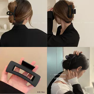 Estilo Coreano Elegante Preto Grab Clip Feminino Fosco Grampo De Cabelo Volta Cabeça Clipes Acessórios Para O Tubarão Cl