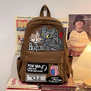 2023 Novo Nicho de Estilo Godzilla Casual Godzilla Casual Little Monster Backpack Mochila escolar Hip Hop Trendy