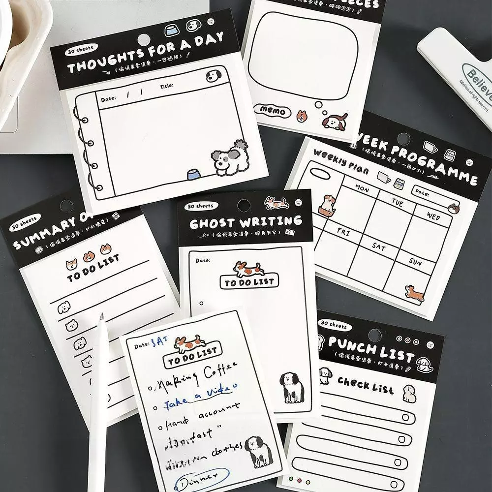 Mr.paper Lista de Transação Post-it Notes 30 Folhas 11.5 * 12.4cm Agenda Planejador Semanal