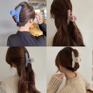Moda Coreana Outono E Inverno Pele Grampo De Cabelo Elegante Simples Acessórios Para Mulheres