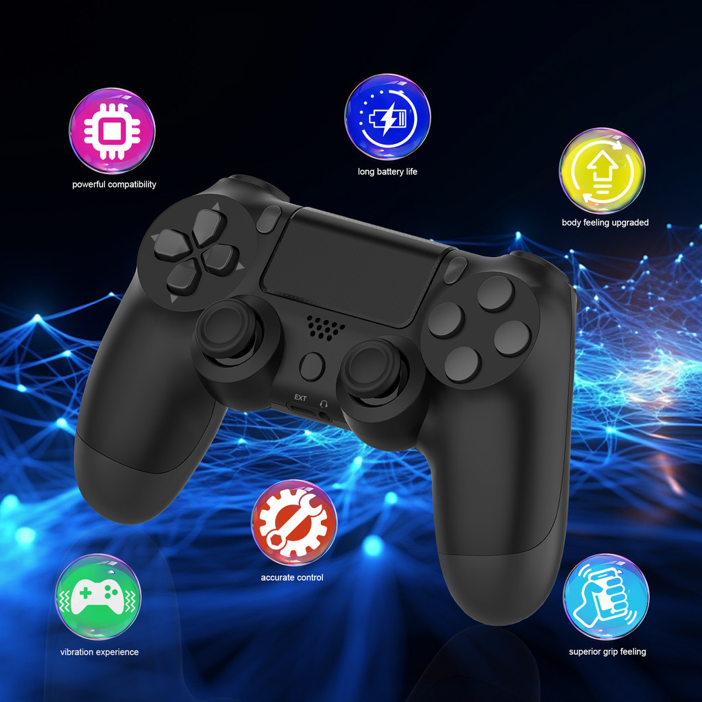 Controlador P4 Bluetooth gamepad Com Tela Sensível Ao Toque , Função Completa , Vibração Dupla , Sensação De Corpo De Seis Eixos E Duração ultra Longa Da Bateria Para P3/P4/PC