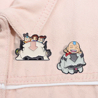 Broche de Metal Avatar Último Mestre do Ar Aang Appa Animação Esmalte Jóias Acessórios de Roupas Presente