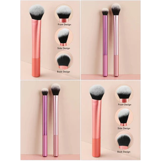 2pcs Conjunto de escovas de maquiagem multicoloridas Inclui escova de contorno de manchas Escova de destaque Escova de beleza Ferramenta de maquiagem Fábrica de ferramentas de maquiagem Venda Multi-Função