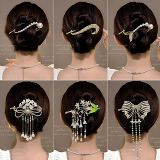 Grampo De Cabelo Com Borla De Pérola Da Moda , Novo Torcido Coreano