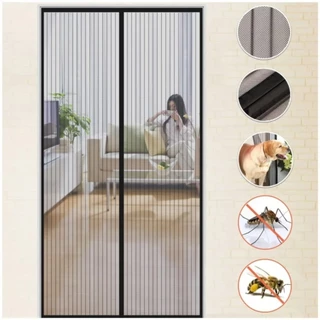 Cortina de Porta Magnética 5 Tamanhos Anti-Mosquito/Insetos/Poeira Bug Net Punch Free com Fechamento Automático