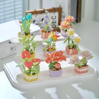 Suculentos Ornamentos em vasos Pequenos blocos de construção montados Brinquedos Infantis Lego Meninos Lego Compatíveis Presentes de Aniversário para Meninas