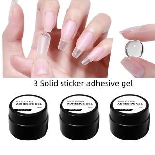 3 Pçs Sólido Prego Remendo Gel Adesivo Resina Bond Cola Uv Modelagem Vara Dicas Manicure De Longa Duração Claro Arte Do