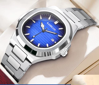 Relógio Clássico de Quartzo Automático de Caracol de Caracol de Papagaio Calendário Quadrado à prova d'água Relógio exclusivo High-End