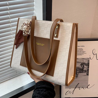 Bolsa de ombro com textura de bolsa de trabalho de grande capacidade