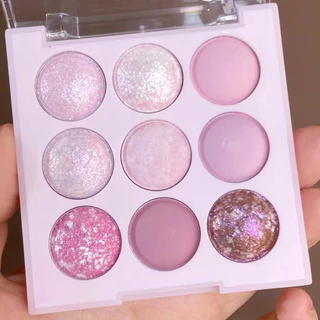 9 Cores Paleta De Sombra De Coral , Sorvete De Morango Bonito Alto Pigmentado À Prova D