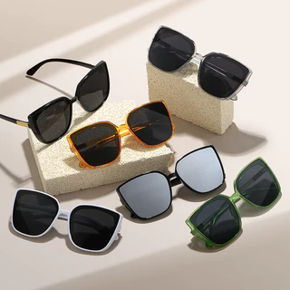 Nova Moldura Quadrada Óculos De Sol Retro Femininos De Grande Face Sombra Da Tendência