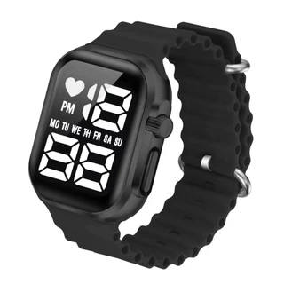Novo Relógio Eletrônico LED s9 com Bracelete de Silicone Esportivo Quadrado Semana Relógio Eletrônico