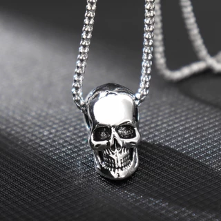 Colar Pingente De Crânio De Aço Inoxidável Vintage Para Homens Jóias Punk