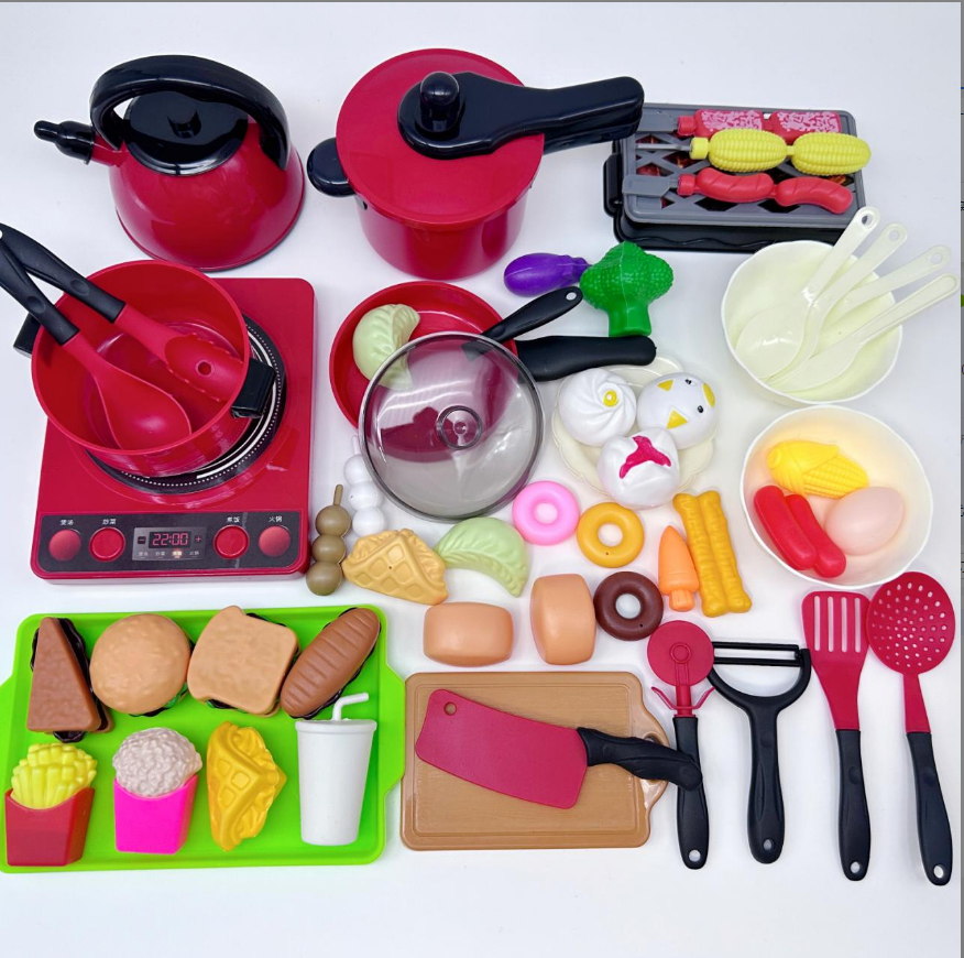 Conjunto De Cozinha Pretend Play Rounded Edge High Simulation Fine Detalhes Finos Brinquedos Infantil Para Presentes Escolares Domésticos
