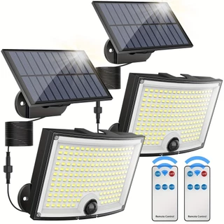 Luz Solar Exterior 202 LED Super Brilhante IP65 3 Modos Brilho Caminho Pátio Garagem
