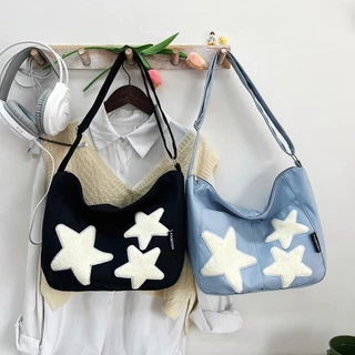 Bolsa mensageiro com estrela de cinco pontas de grande capacidade em Cute All-Match Commuter