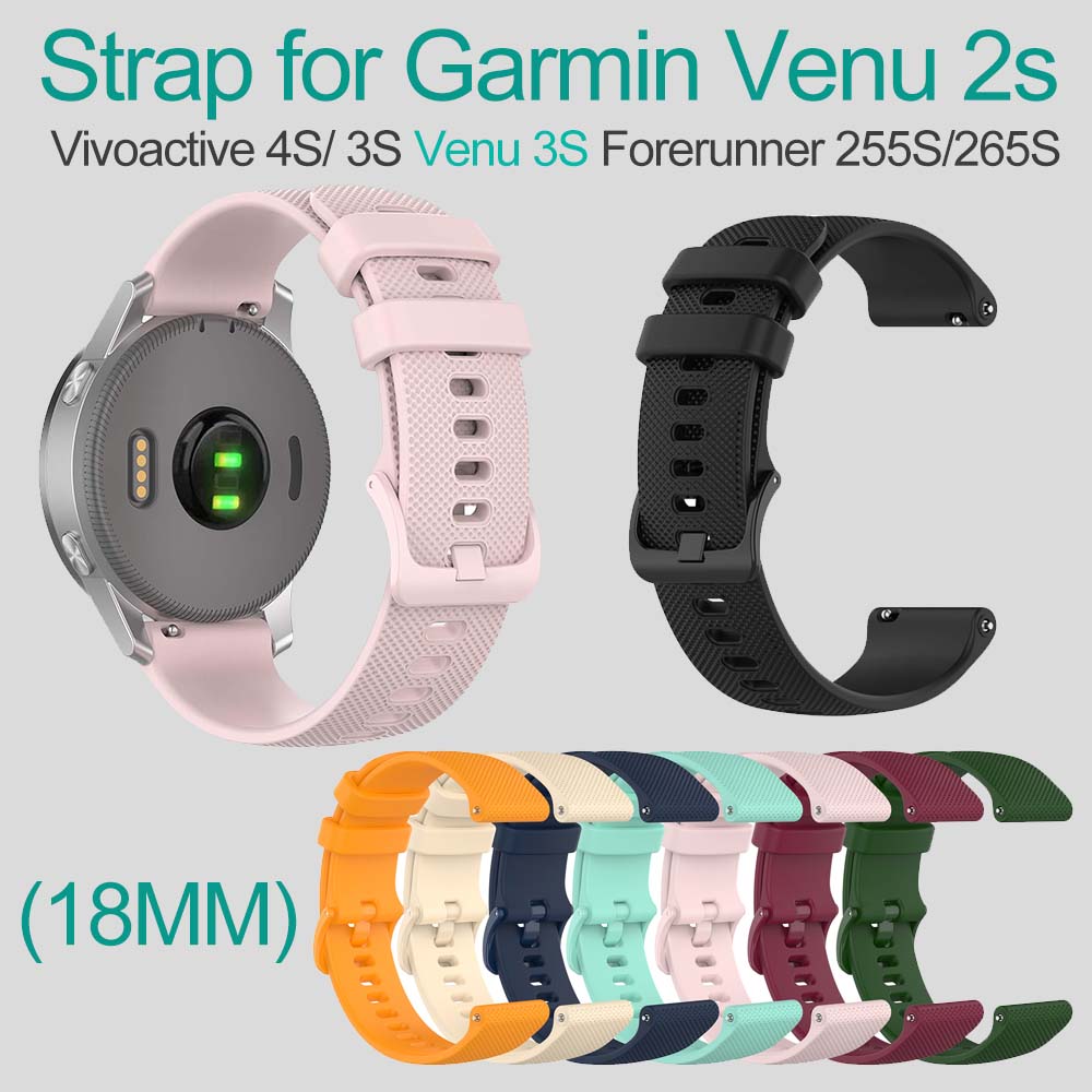 Cinturino Sottile In Silicone Con Fiori Per Garmin 18mm - Compatibile Vivoactive 4S, Venu 3S, Forerunner 255S/265S - 2