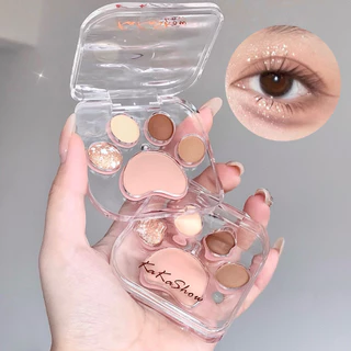 Kakashow Pearlescent Matte Natural Delicado Coloração de um toque Não Voadora Paleta de Cinco Cores de Garra de Gato Rosa Paleta de Sombra de Longa Duração Natural Inchaço Reduz Três...
